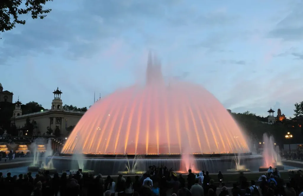 Musical water fountain in India