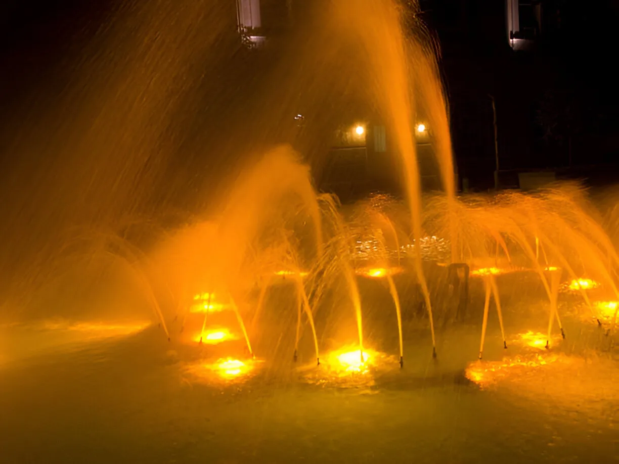 fountain lighting installation