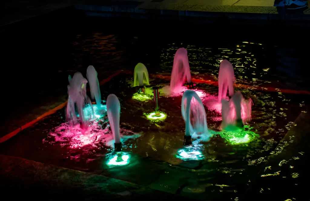 fountain lighting installation