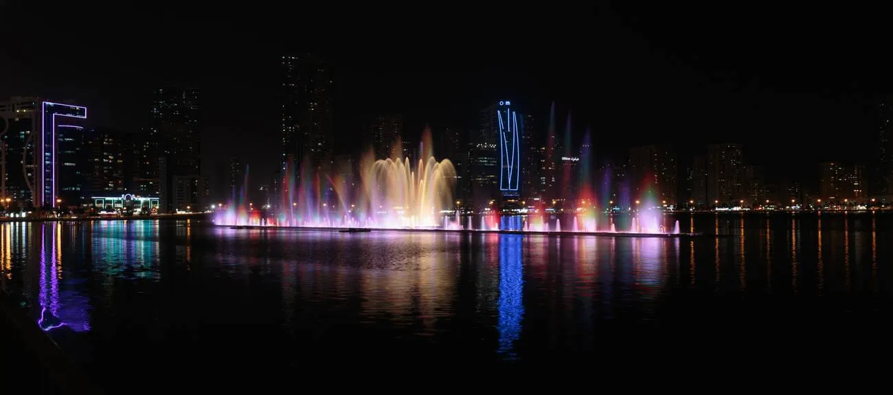 100-meter high musical fountain design with synchronized water and light