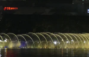 100-meter high musical fountain design with synchronized water and light