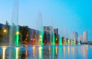 Musical Fountain Display with Water, Music, and Lights