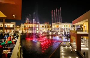 Domino Park Tranquil Fountain with Scenic Waterfront Views