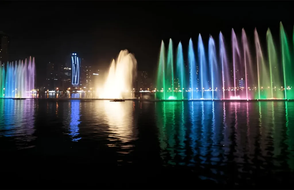 Dubai Creek Harbour Fountains with Water, Music, and Lights