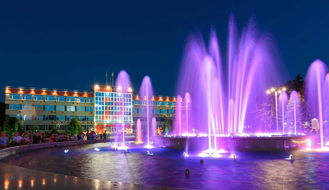 Dubai Creek Harbour Fountains with Water, Music, and Lights