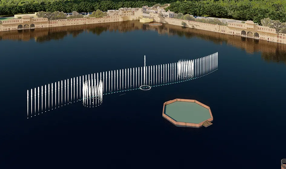 Aqua screen Projection Show, Talkatora lake, Jodhpur, Rajasthan