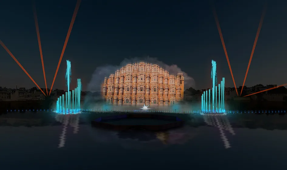 Aqua screen Projection Show, Talkatora lake, Jodhpur, Rajasthan