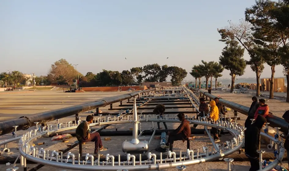 180 M Floating Fountain installation, Hussain sagar, Hyderabad, Telangana