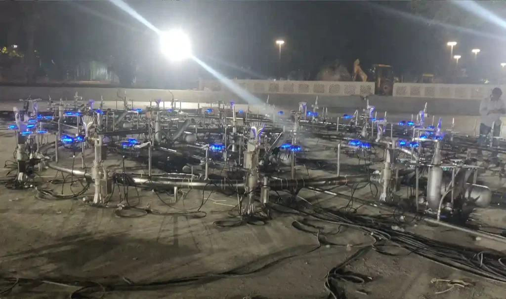Musical Fountain Show installation, Relience, Jamnagar, Gujarat