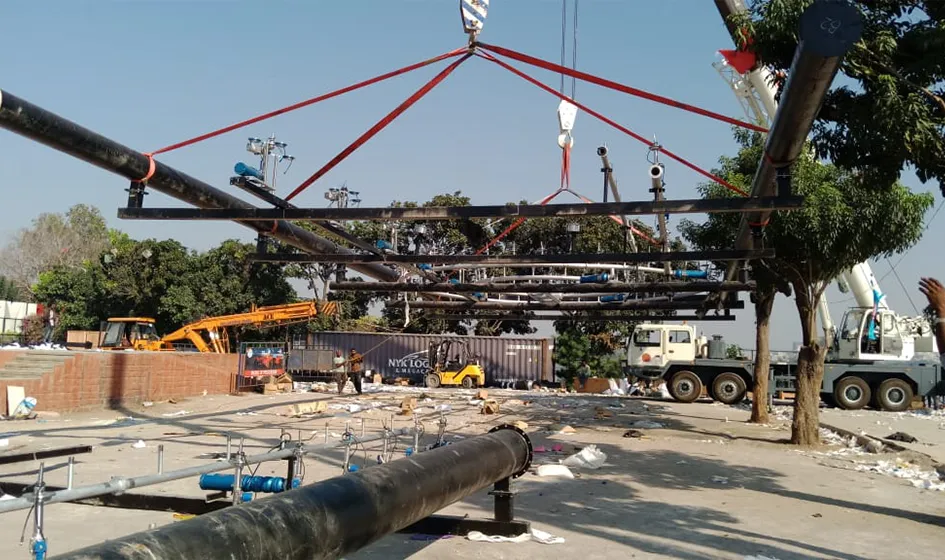 180 M Floating Fountain installation, Hussain sagar, Hyderabad, Telangana
