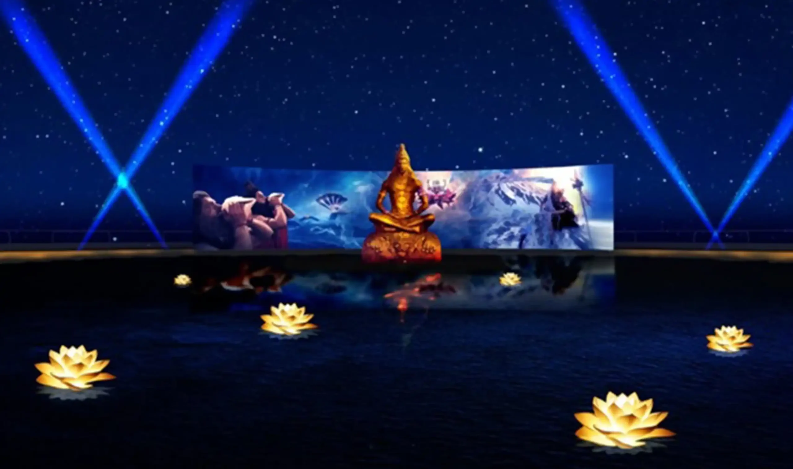 Aqua screen Projection Show, Rudrasagar, Mahakal Lok, Ujjain, MP